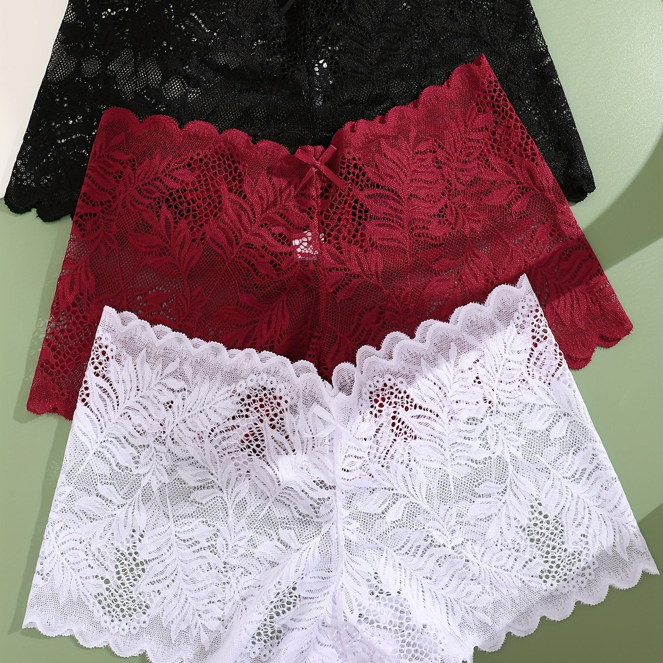 [Sexy Low Waist] Women's Sexy Low Waist Panties | 3pcs Set | Contrast Lace