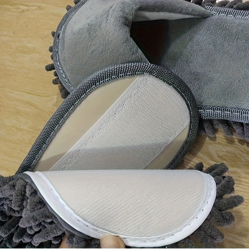 1 Pair of Detachable Floor Cleaning Slippers, Ultra-Soft and Quiet Floor Cleaning Slippers, One Size Fits All, Cleaning Supplies, Cleaning Tools, Bathroom Supplies, Reusable Cleaning Cloth