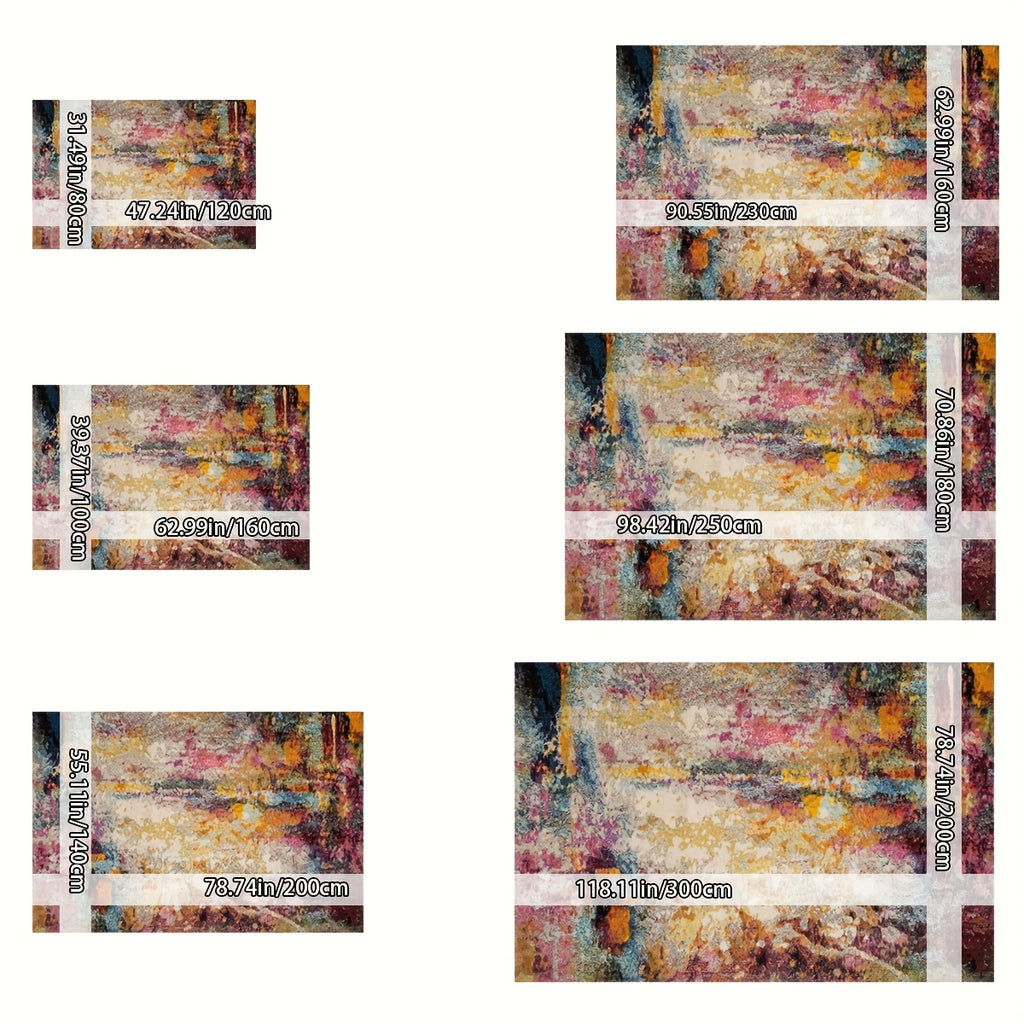 Open Golden Velvet + 800g per square meter + Non-slip PU bottom + Bottom PU floral pattern craft 1pc Golden Velvet Home Decor Abstract Art Minimalist Pattern Mat Modern Versatile Decoration Style, Living Room Mat, Sofa Mat, D