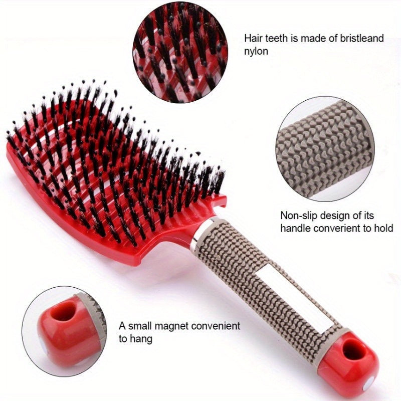 1pc Curved Vented Professional Detangling Hair Brush | Magic Scalp Massage Comb for Women