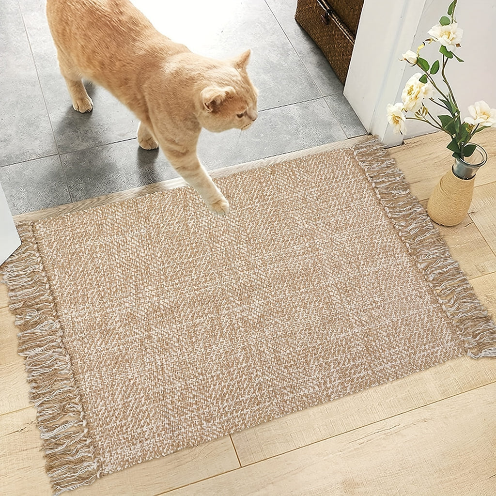 Washable Runner Rug 2x6 Ft Woven Runners For Hallways Farmhouse Kitchen Rug Natural Brown Braided Entryway Runner Rugs Floor Carpet Runners For Indoor Foyer Bedroom Laundry