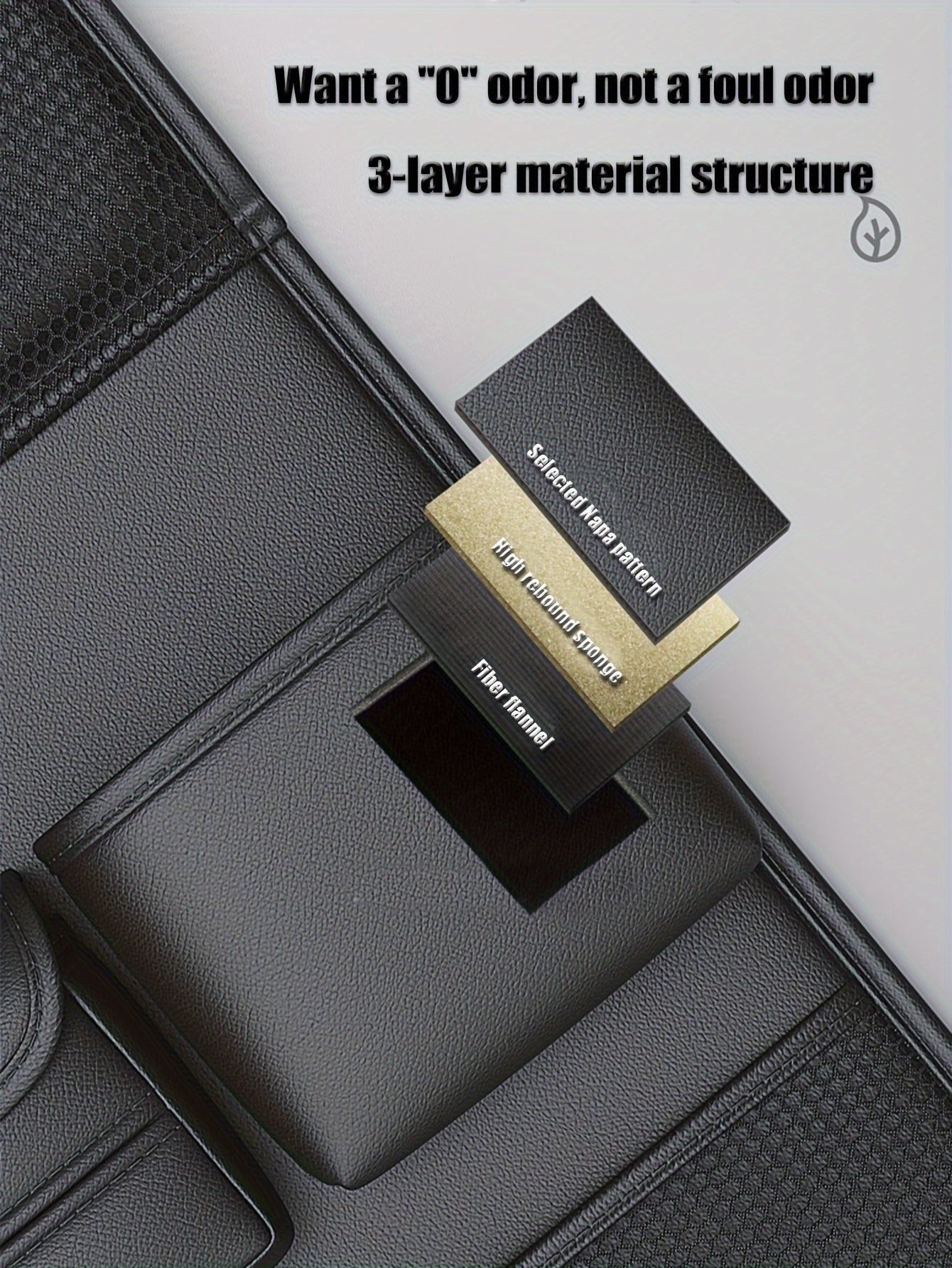 1pc/2pcs Heavy-Duty PU Leather Car Backseat Organizer with Foldable Table Tray