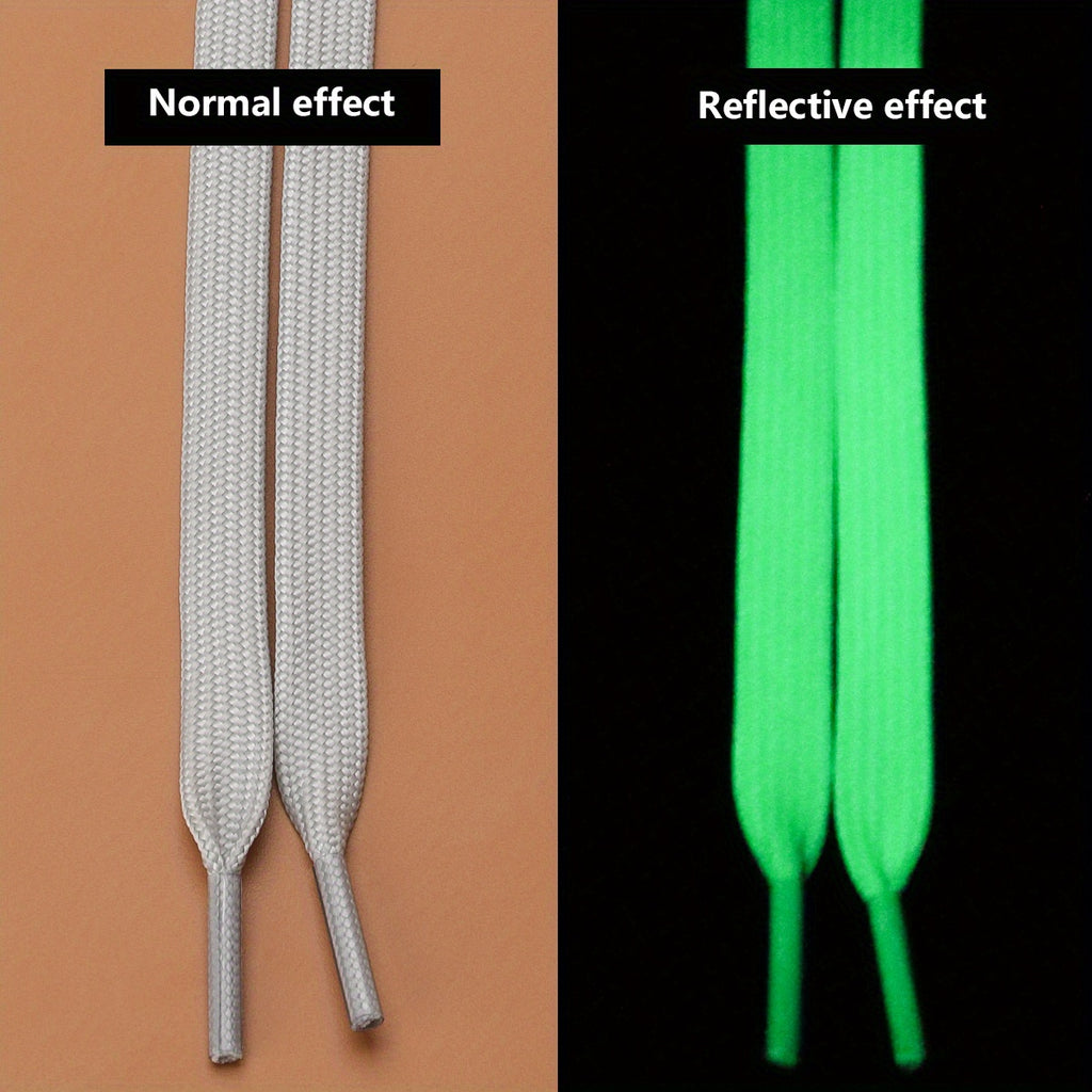 Enhanced Visibility Reflective Luminous Shoelaces for Sneakers & Sports Shoes - Night Running Accessories