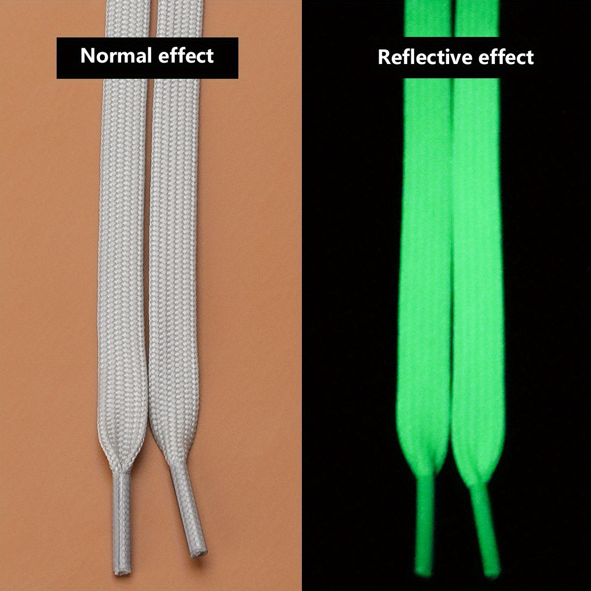 Enhanced Visibility Reflective Luminous Shoelaces for Sneakers & Sports Shoes - Night Running Accessories