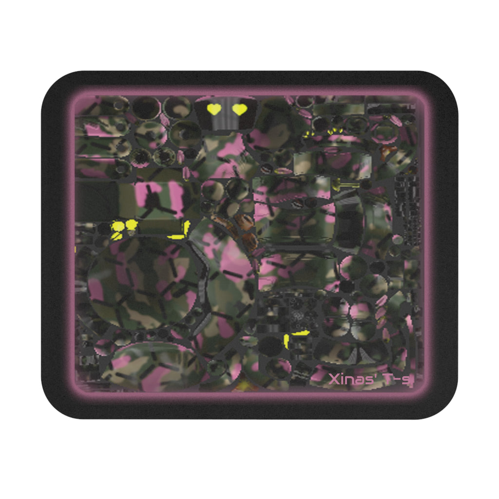 Robot Gurl Texture Map Pink Glow Mouse Pad — Neon Accent Gaming Desk Mat