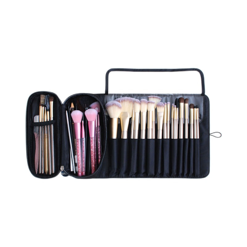 Large Capacity Makeup Brush Organizer Bag - Multi-Functional Korean Style Portable Cosmetic Pouch for Students
