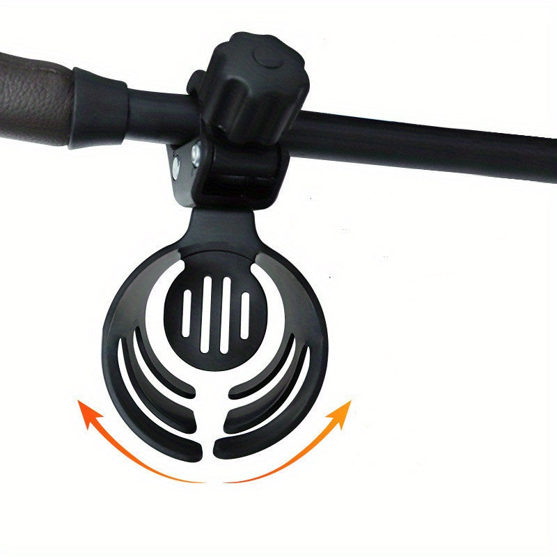 1pc Rotatable Black Bottle & Cup Holder - Durable PP Material, Secure Clamp Design for Bicycles & Carts, Ideal for Outdoor Sports Hydration