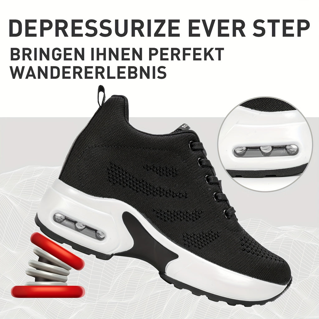 SOSENFER Women's Low-Top Sneakers with Lift - Summer Breathable Height-Enhancing, Round Toe Casual Athletic Wear, Sole & Fabric Upper (/Solid Colors Available) - for Dresses, Skirts, Short Pants