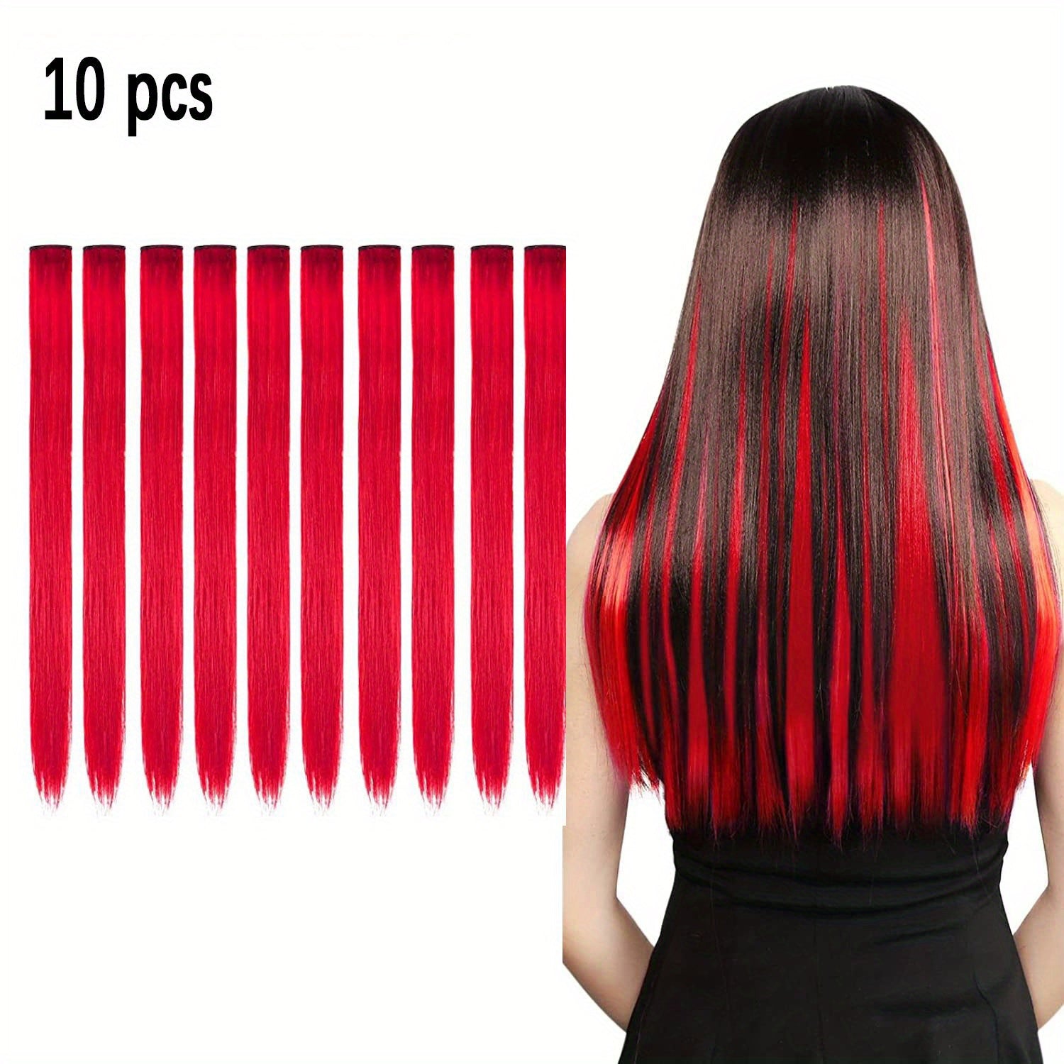 10 Pack HUAQIN Clip-In Hair Extensions for - 18 Inch