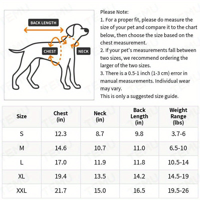 Cute Pet Pajamas for Small and Medium Dogs and Cats - Soft and Comfortable Jumpsuit for Your Furry Friend