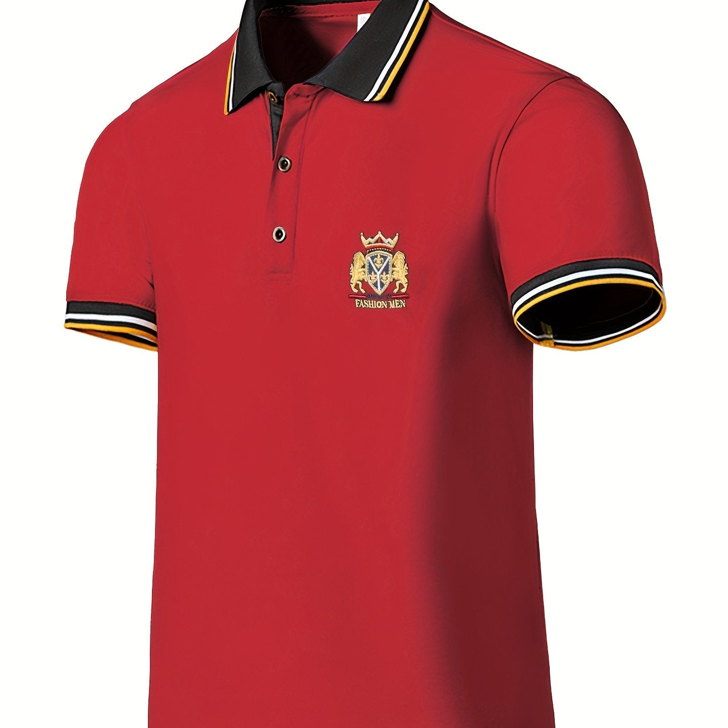 [Vibrant Red Casual Shirt]  Short Sleeve Summer Shirt Breathable Fabric for Casual & Semi-Formal