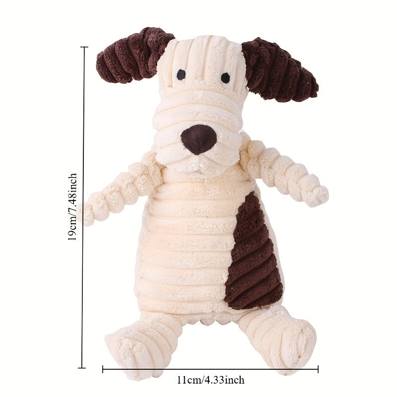 1pc Durable Squeaky Plush Dog Toy - Cute Cartoon Animal Shapes in Pink, Blue, & Green, Soft Chew & Play Toy for All Breeds, Ideal for Indoor Puppies & Senior Dogs, Puppy Toys