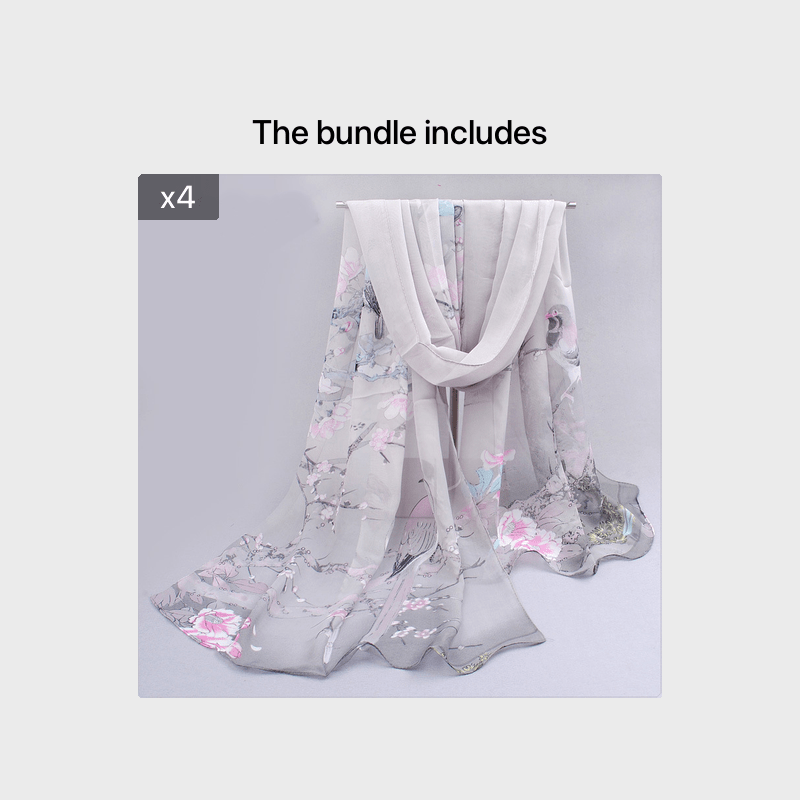 Elegant Thin Chiffon Scarf |, Animal Print, Breathable, Windproof, Decorative, Suitable for Weekend Casual, Machine Washable