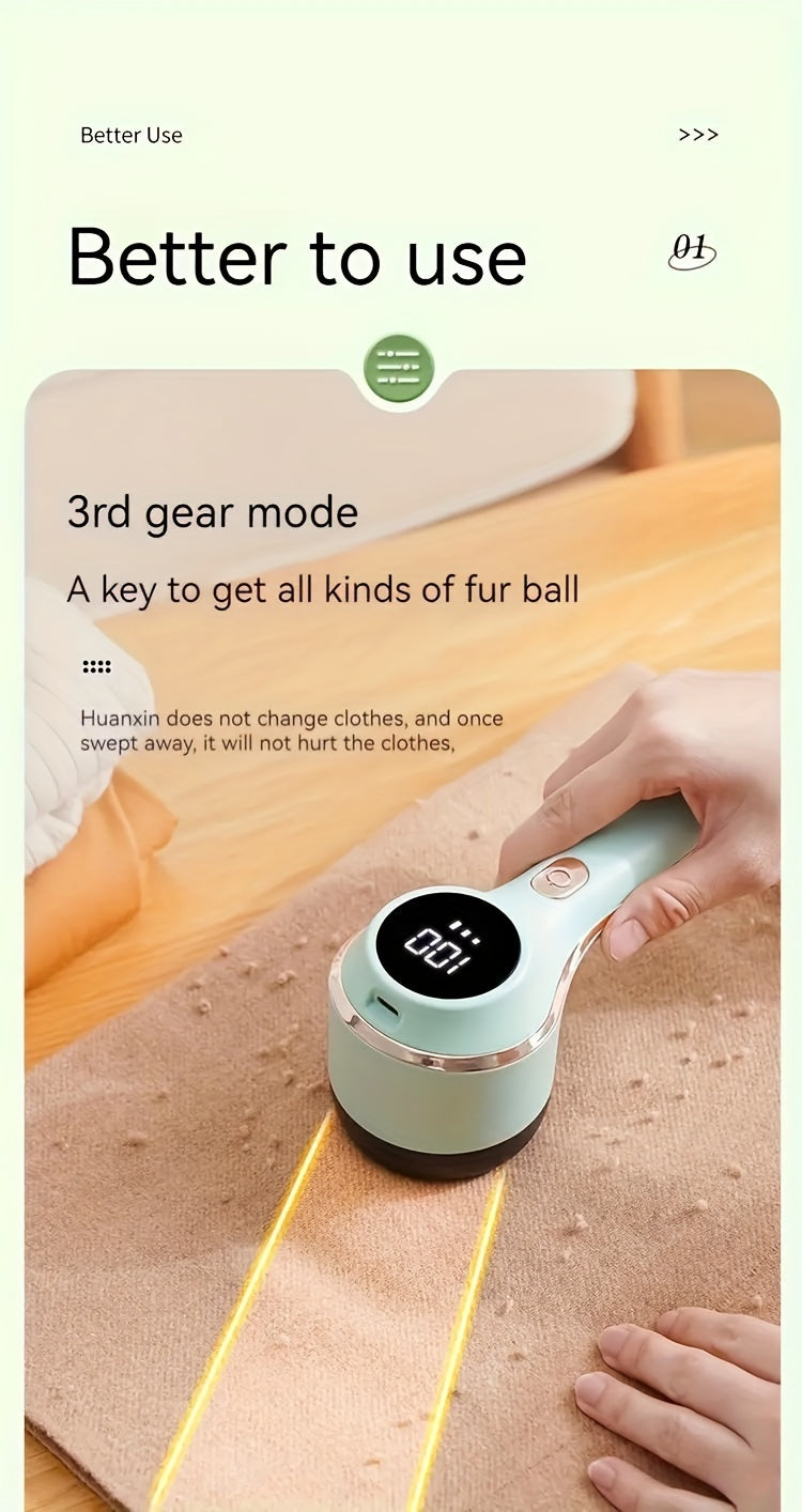 Rechargeable Fabric Shaver - Electric Lint Remover for Clothes, Sweaters, and Plush Toys with Safe Mesh Protection and Portable Design