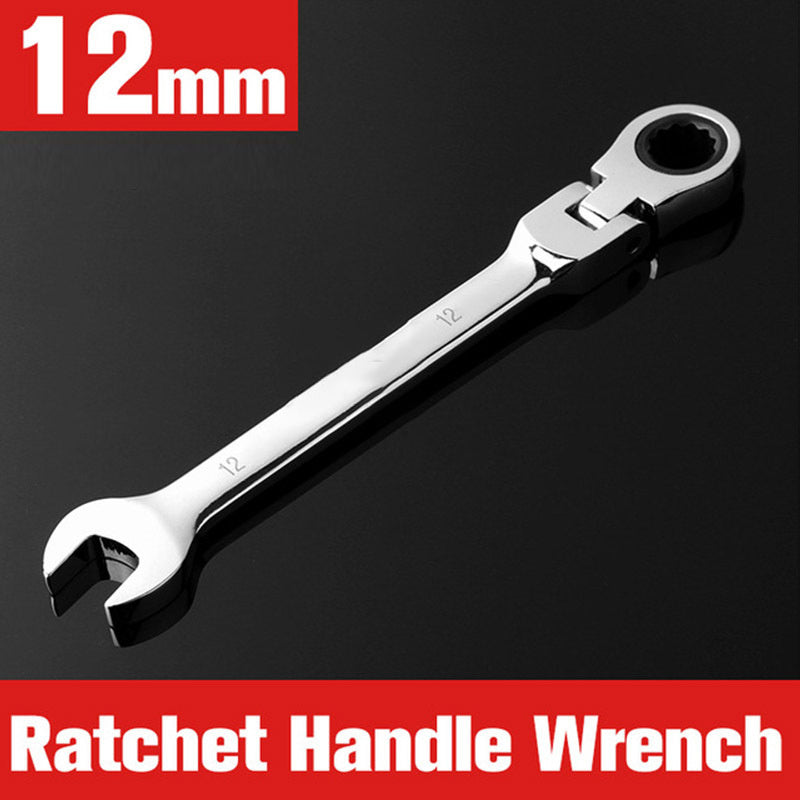 1pc/12pcs Ratchet Wrench Set | Dual-Use Flexible Head, Chrome Vanadium Steel, Automotive Manual Tools