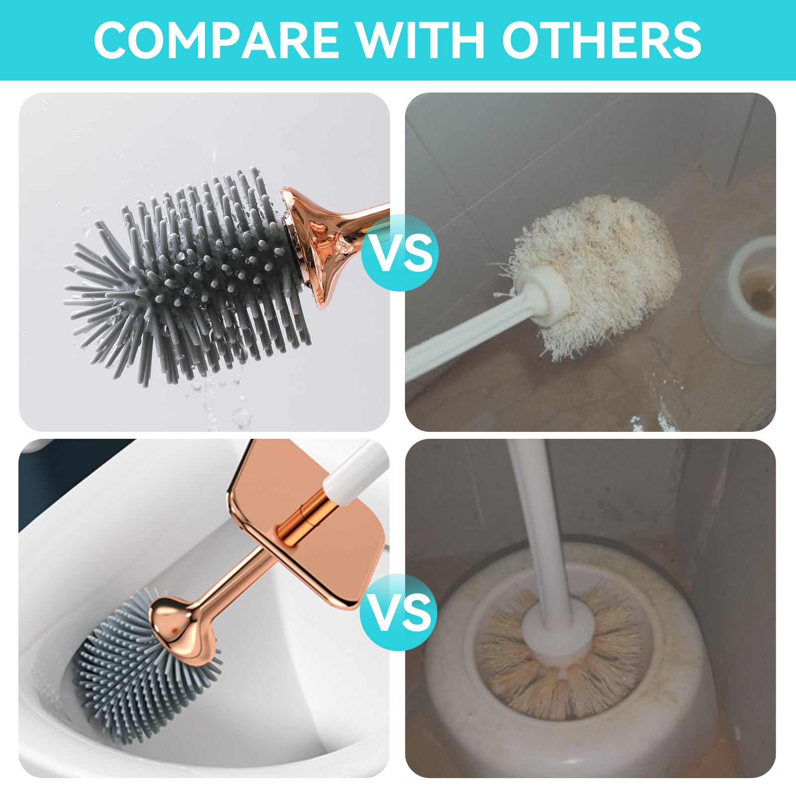 Aokala Toilet Brush And Holder, Elegant Toilet Bowl Brush Set