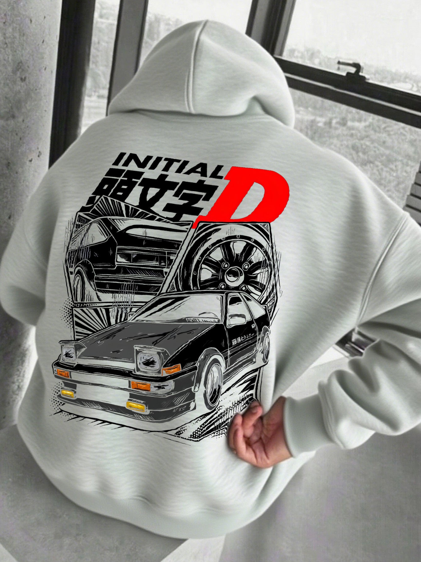 Men's JDM Car Graphic Hooded Sweatshirt