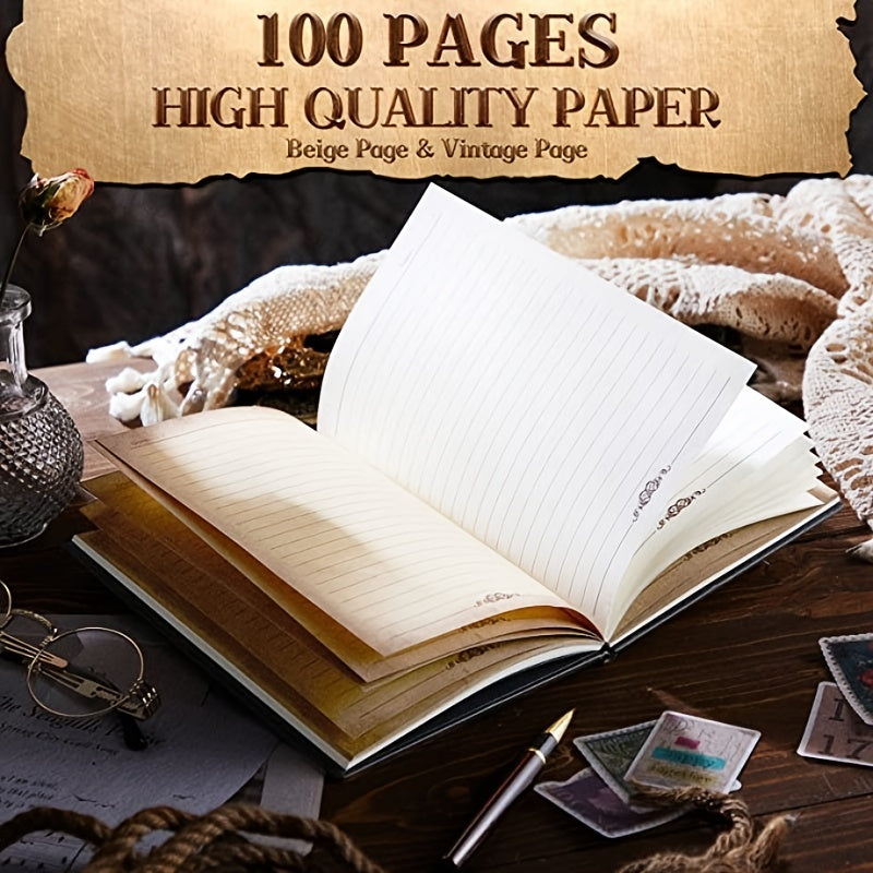 AOXUNDIY Embossed Dragon Journal Notebook, Animal Theme Plain Ruling Writing Pad with 3D Metal Dinosaur Design, Dinosaur Room Decor