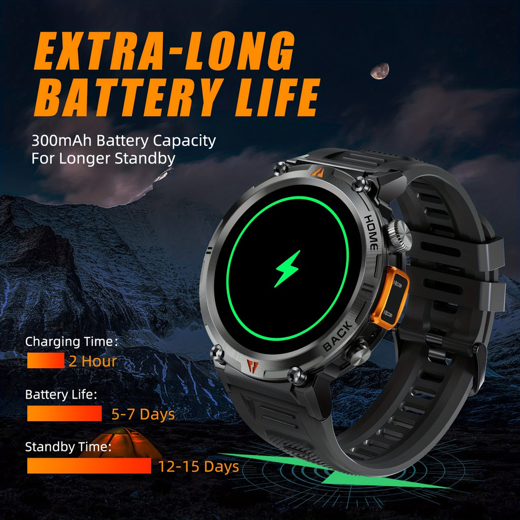 EIGIIS Men'S Outdoor Sports Watch with IPX8 (3ATM) Flashlight,