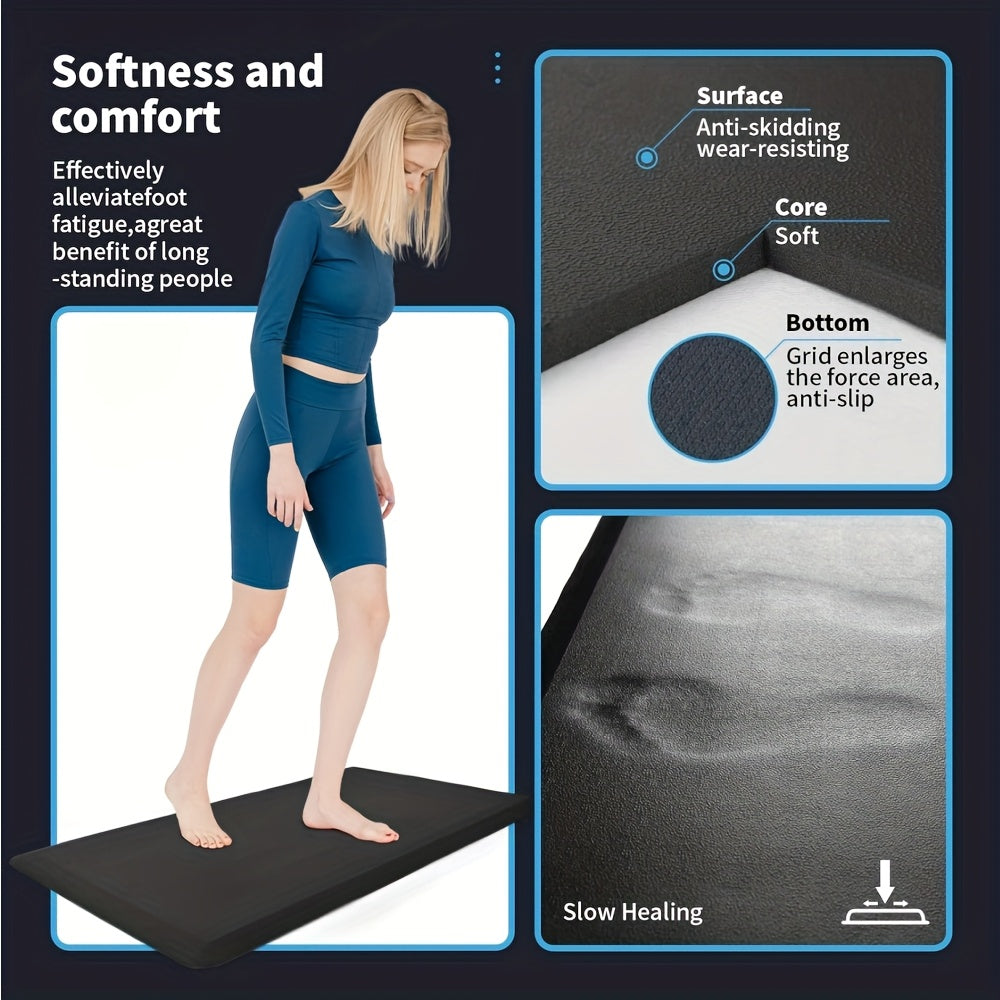 Thick Ergonomic Anti Fatigue Mats for Kitchen Floor, Cushioned Standing Office Desk Mat, High Quality Scratch Resistant Topside, Supportive All Day Comfort Padded Foam Rugs, 17x24
