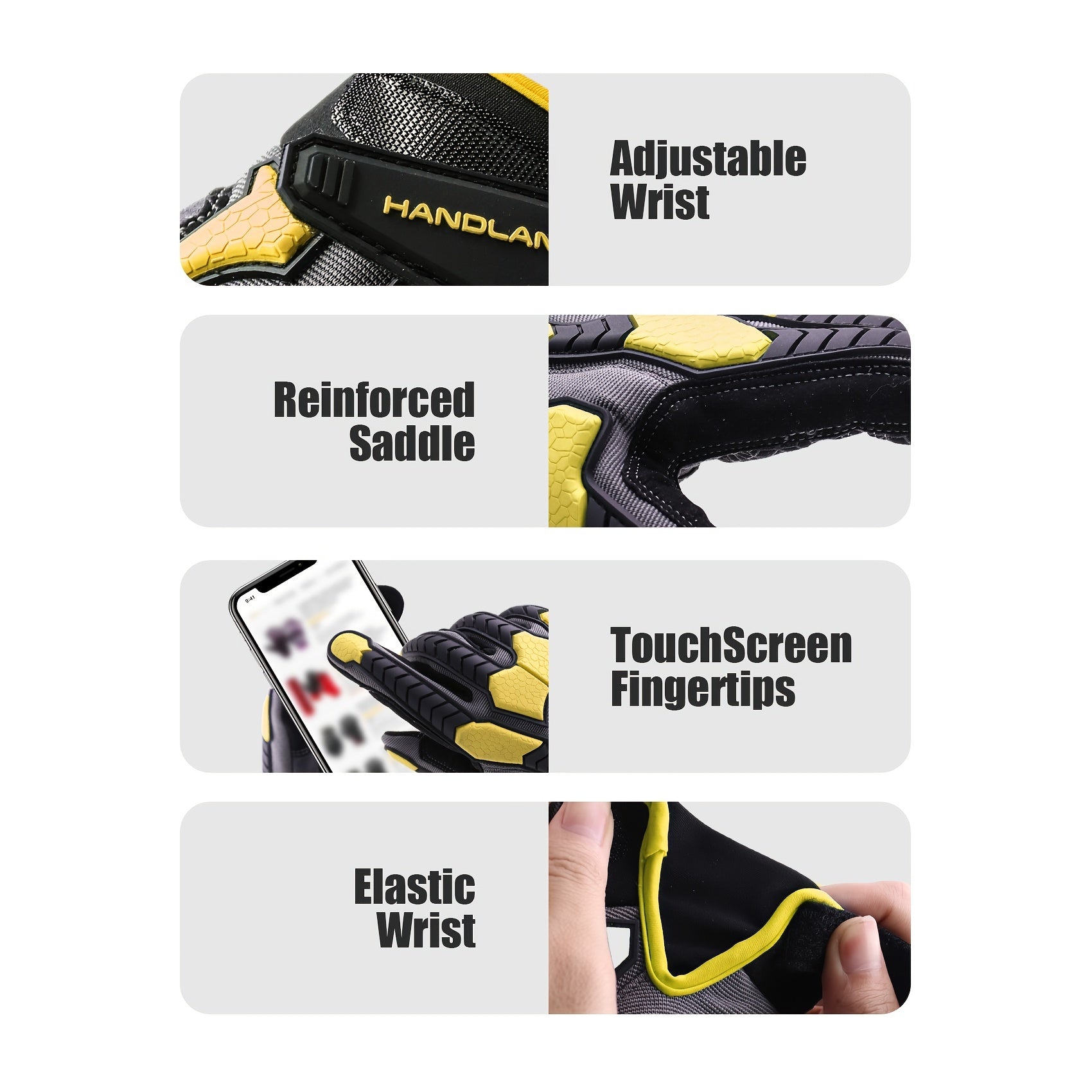[Gripenhanced Gloves] Heavy-Duty Work Gloves, TPR Protective Impact Gloves, Cut-Resistant Utility Mechanical Gloves, Touchscreen Compatible.