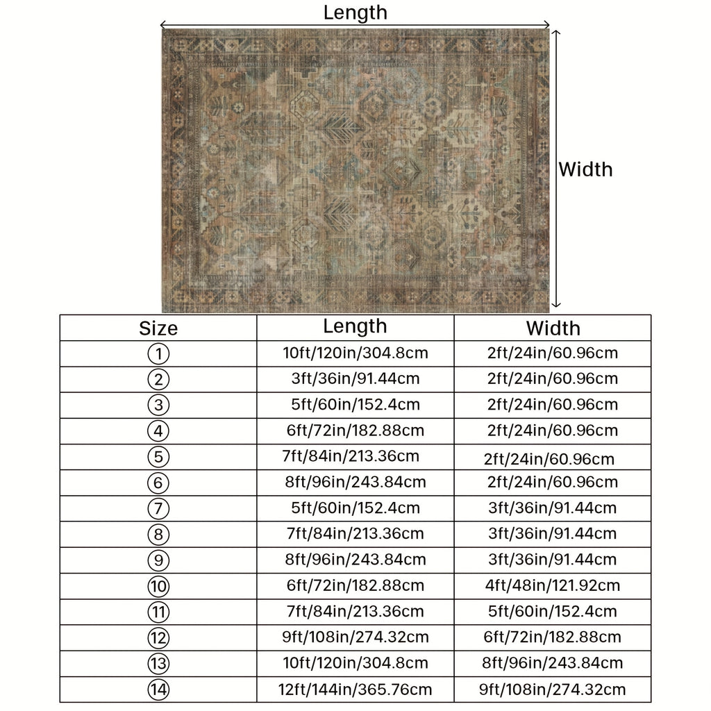 Area Rugs, Ultra-Thin Foldable Low Pile Machine Washable Mat, Lightweight Machine Washable Rugs for Living Room Bedroom, Sound Absorbing Vintage Sage Rectangle Mat