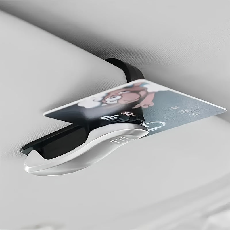 4-Pack Universal Multi-Functional Automotive Sun Louver Clip Suit, ABS Material Glasses Frame and Card Storage Box for Sun Visor Storage-Perfect for Car and Home Use!