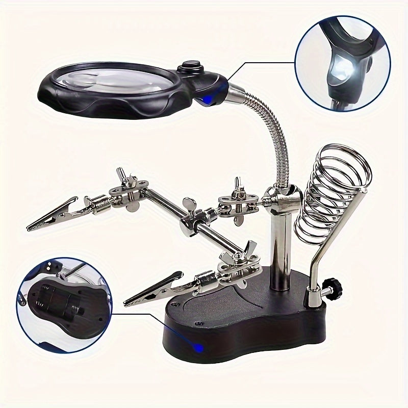 Professional Electronic Inspection & Repair Station with Built-in Lighted Magnifying Glass
