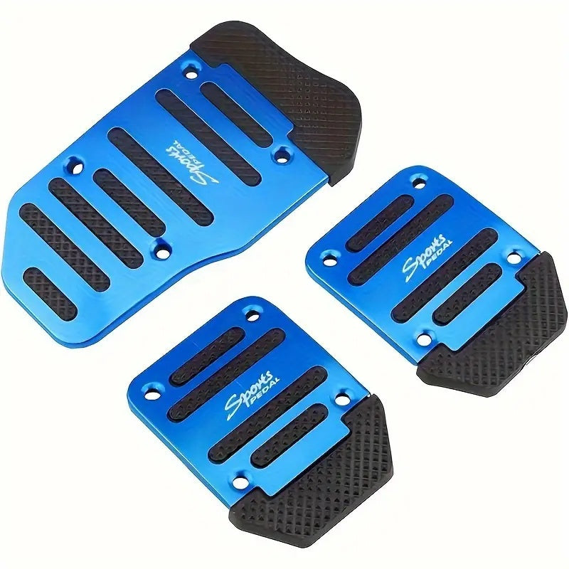 3pcs High-Performance Aluminum Alloy Automotive Pedals - Anti-Skid, Easy Installation, Enhanced Grip for Manual Clutch and Accelerator, Suitable for Most Vehicles