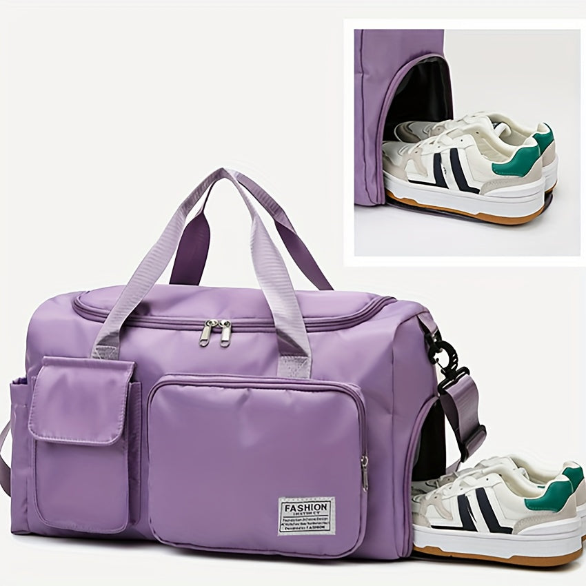 wukds Large Capacity Travel Gym Bag with Shoe Compartment & Dry-Wet Separation -