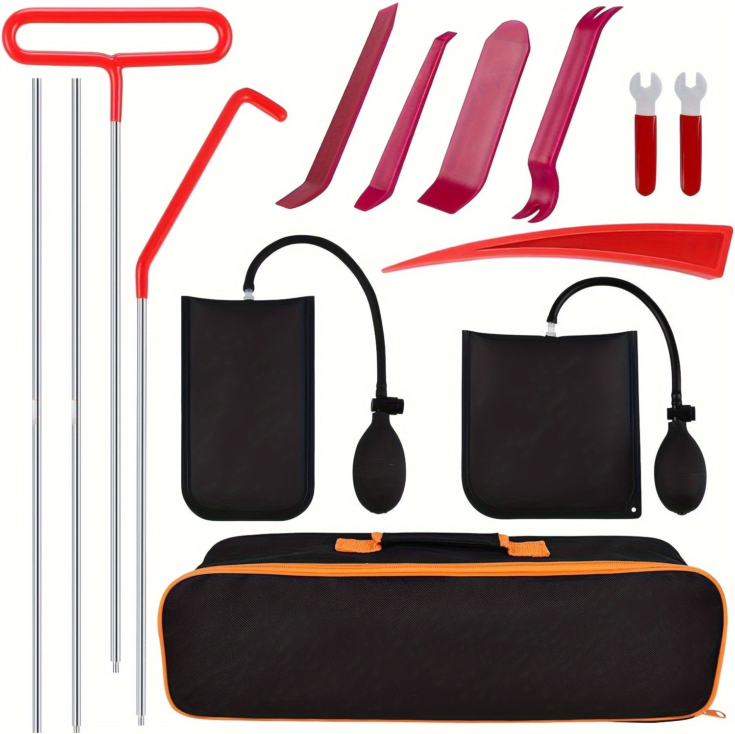 Portable Professional Automotive Tool Set - Car Repair Tool Kit with Carrying Bag for Cars & Trucks - Emergency Door Dent Repair Tool