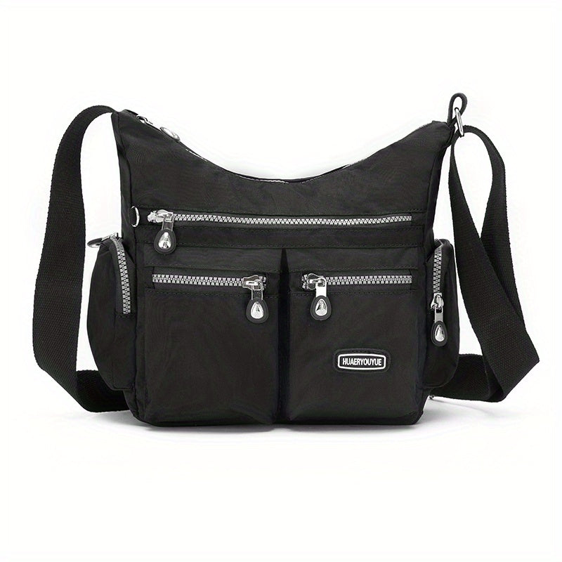 Unisex Square Bag Messenger Bag Multi-Pocket Lightweight Travel Shoulder Crossbody Bag for Men and Women
