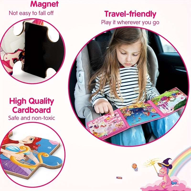 SYNARRY Unicorn Mermaid Princess magnetic puzzle,