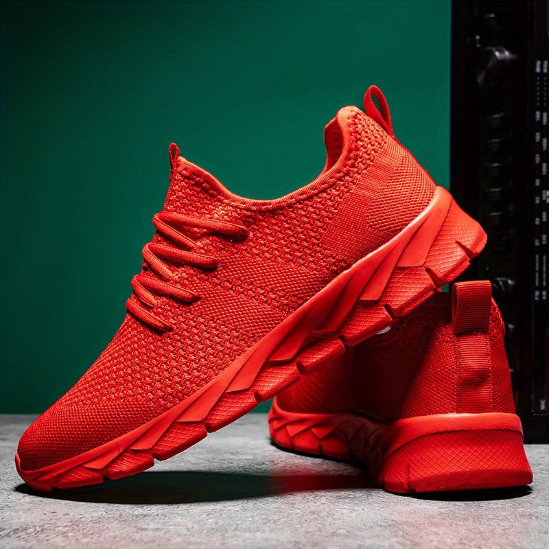 Womens Super-Breathable Flying Woven Sneakers - Stylish Casual Running Shoes with Lightweight Cushioning - Durable One-Color Charm for Sports & Everyday Wear