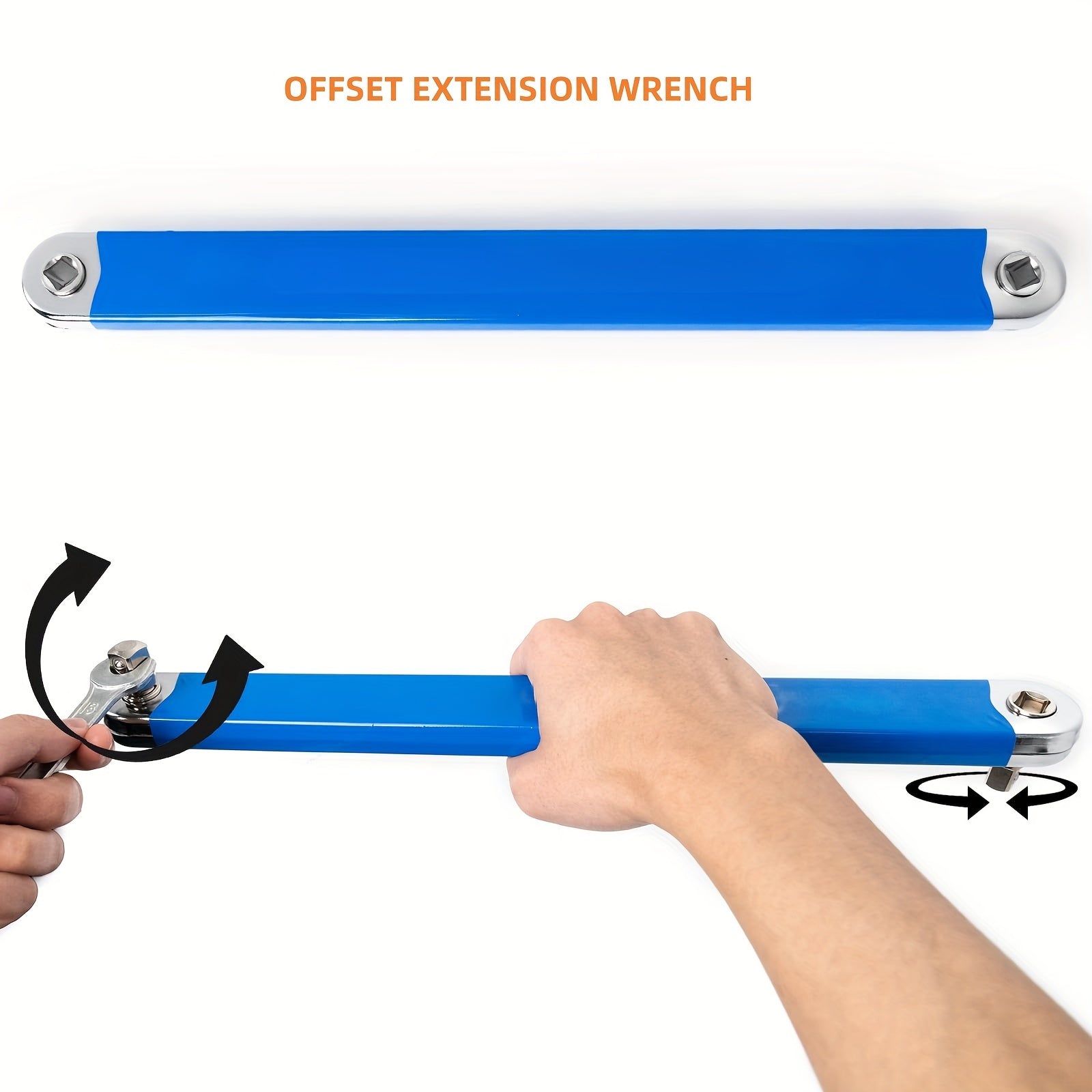 Heavy-Duty 15-Inch -Ready Offset Extension Wrench Set with 4 Adapters (1/4"/3/8"/1/2"/3/8" Drive)