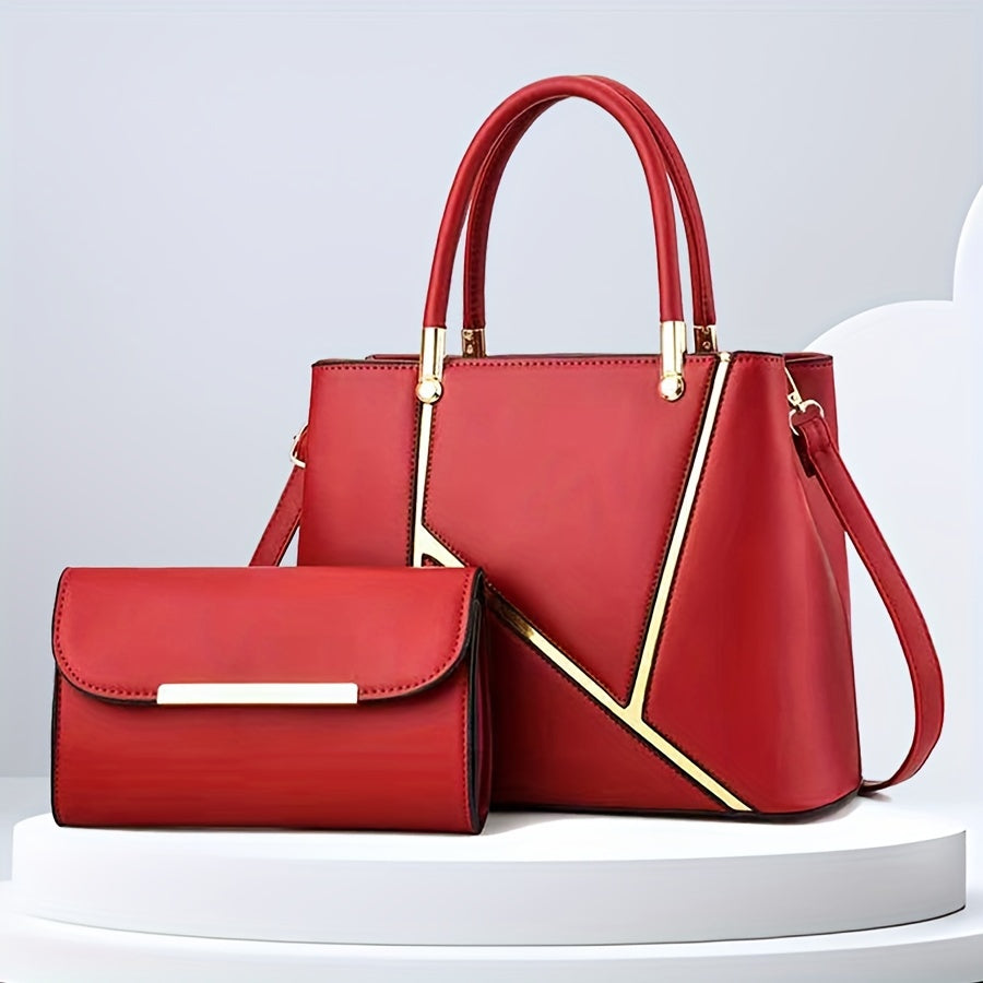 Crossbody Bag 2pcs Set Fashionable Handbag New Style Women's Shoulder Bag Small Wallet Carry-On Bag