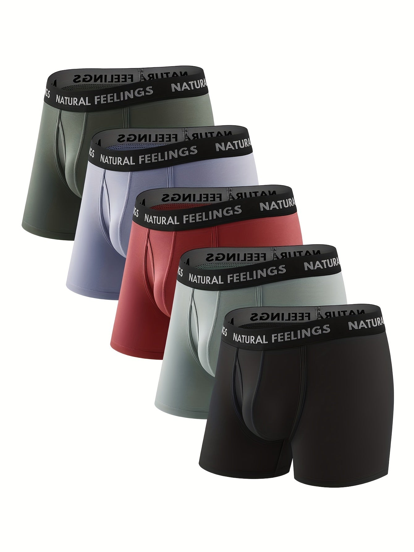 5-Pack Mens Underwear Bamboo Viscose Boxer Briefs Comfy Breathable Underwear for Men