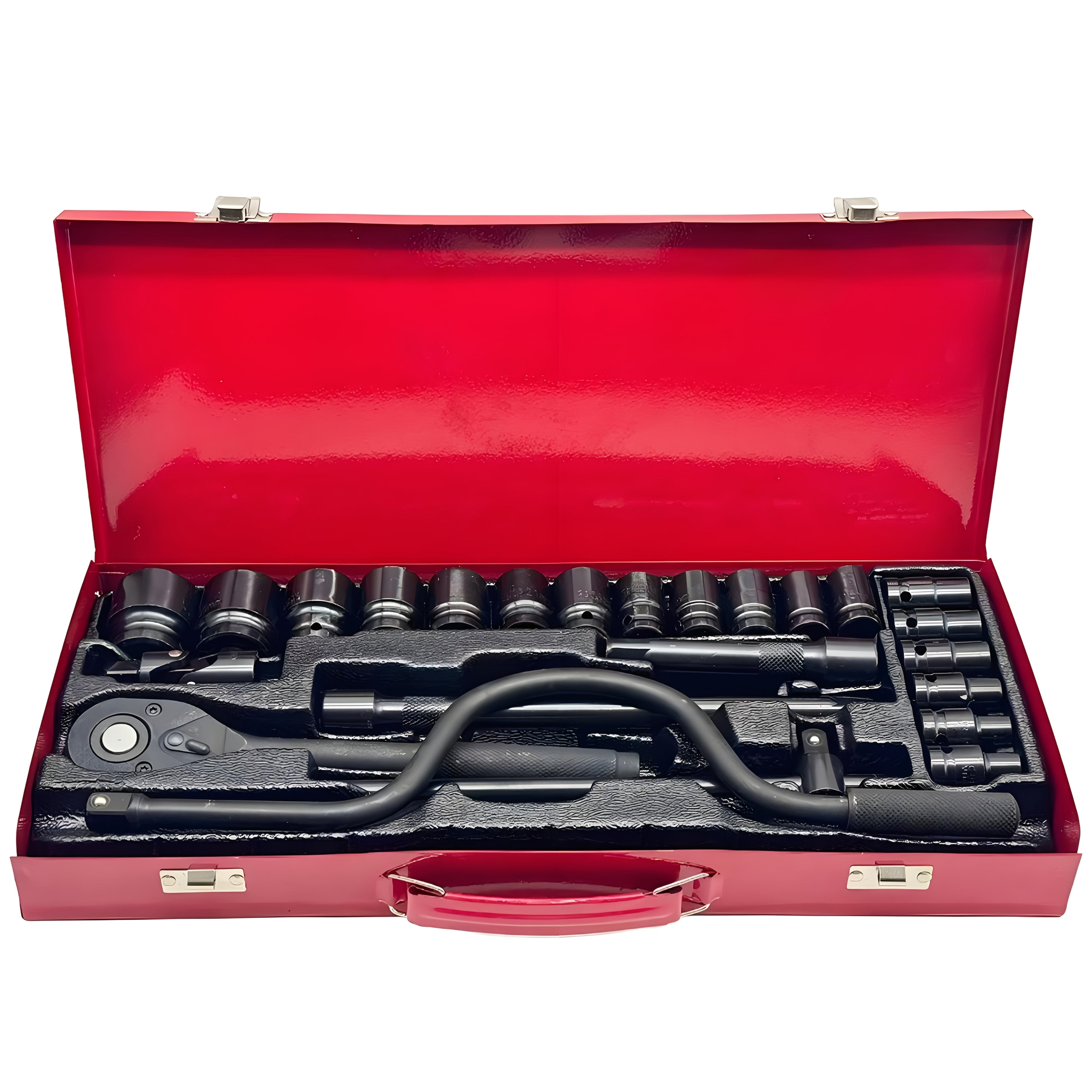 12/24pcs Socket Set, Wrench Set, Ratchet Wrenches Set with CR-V Sockets Metric & Extension Bar for Automotive Repair & Home Use, Ratchet Set with Hard Storage Case