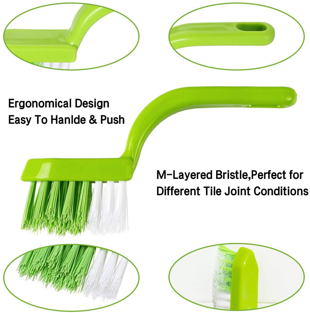 4pcs Grout Cleaning Brush Set with Handle - Durable Nylon & Food-Grade PP, R