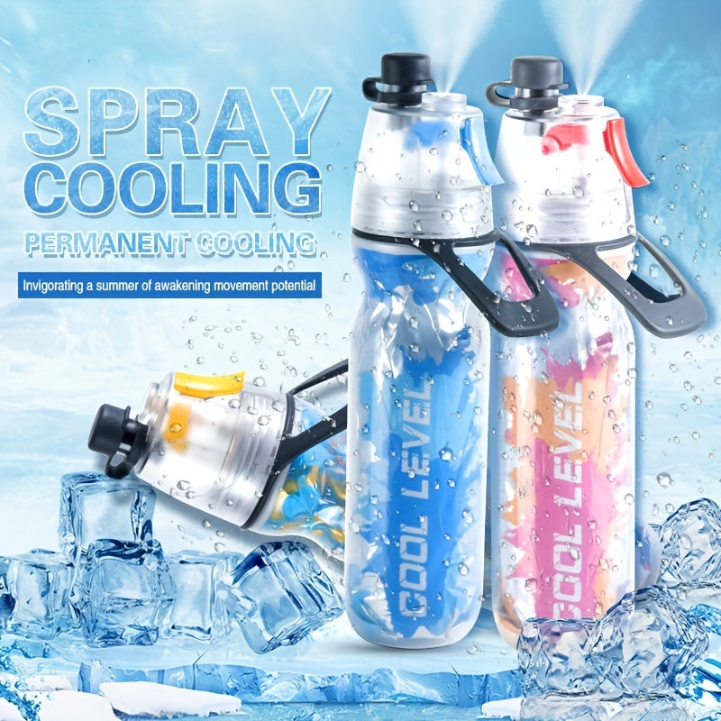 Creative Double-layer Sports Spray Water Bottle, Dual-purpose Plastic Squeeze Spray Bottle For Summer Outdoor Sports