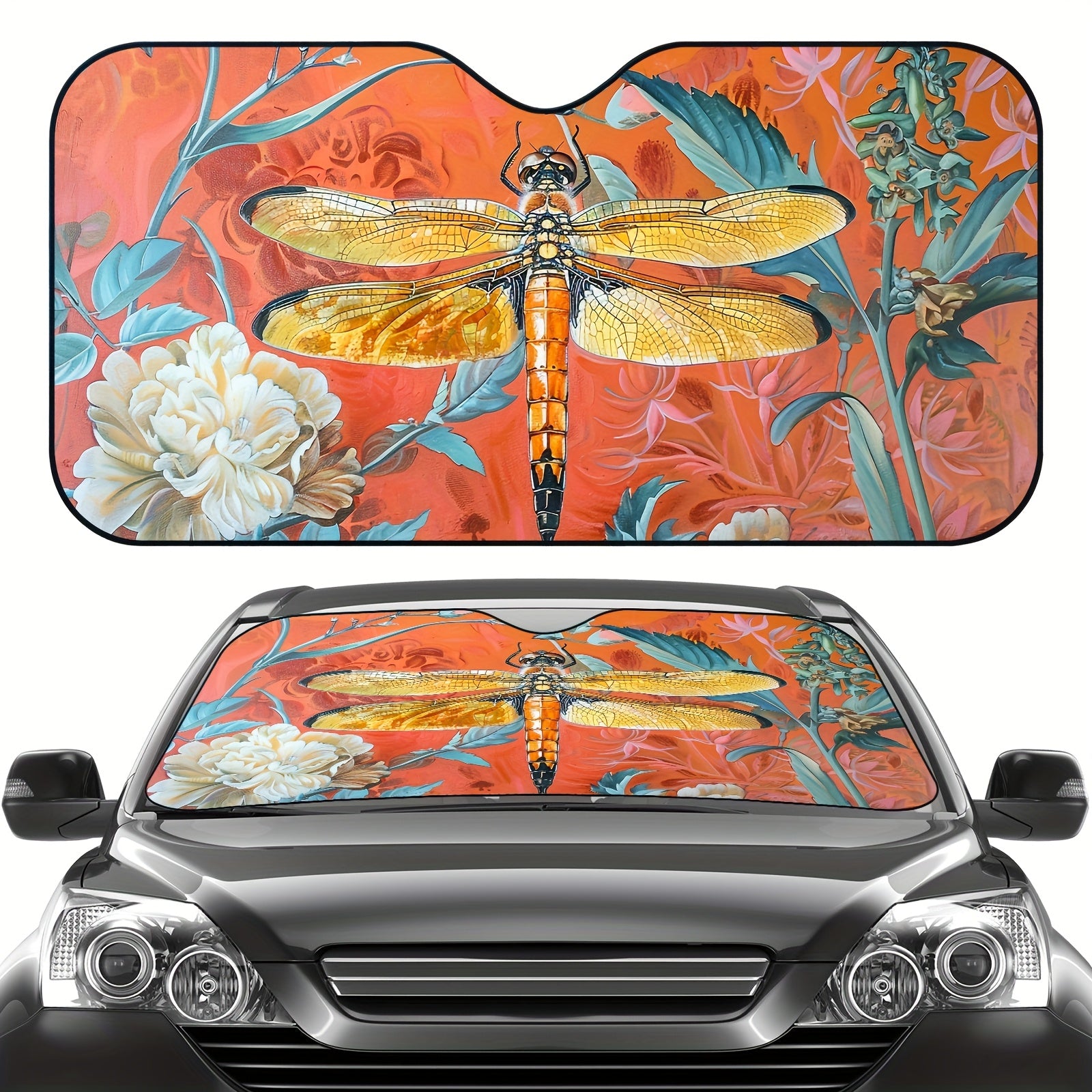 Sun Protection, 1pc Butterfly-Themed Windshield Sunshade for Cars, Foldable, Easy to Install, Universal, UV Protection And Heat Dissipation, Automotive-Interior Accessories, A Gift for My Father