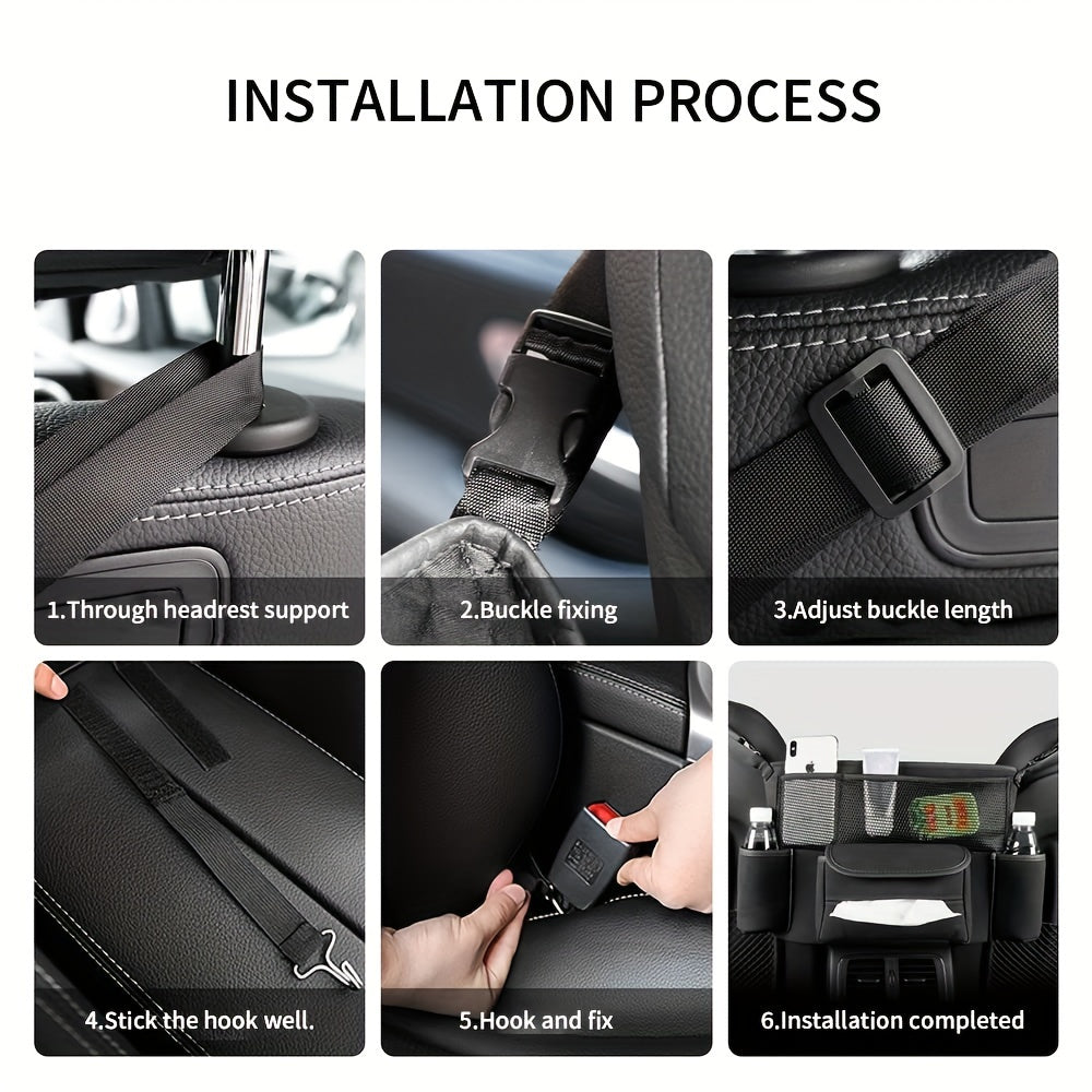 Car Handbag Holder Between Seats Suede Large Capacity Car Purse Holder Automotive Consoles & Organizers For Document Phone Storage Car Organizer