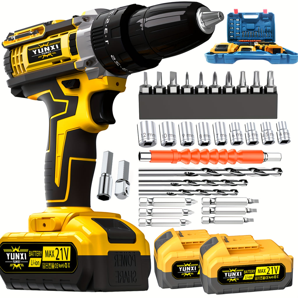 21V Cordless Drill Set Impact Drill with Battery And Quick Charger