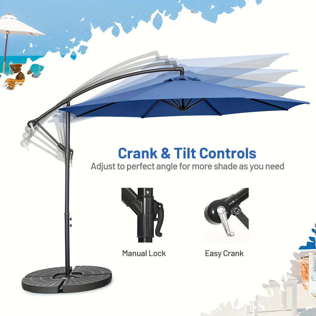 COSTWAY 10 FT Patio Umbrella 8 Ribs Umbrella With Cross Base Stand - Outdoor Patio Garden Shade - For Backyard, Poolside, Beach - Suitable for Families & Entertainers - Perfect Gift for Housewarming