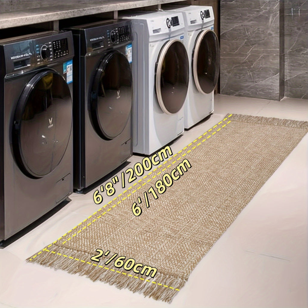 Washable Runner Rug 2x6 Ft Woven Runners For Hallways Farmhouse Kitchen Rug Natural Brown Braided Entryway Runner Rugs Floor Carpet Runners For Indoor Foyer Bedroom Laundry