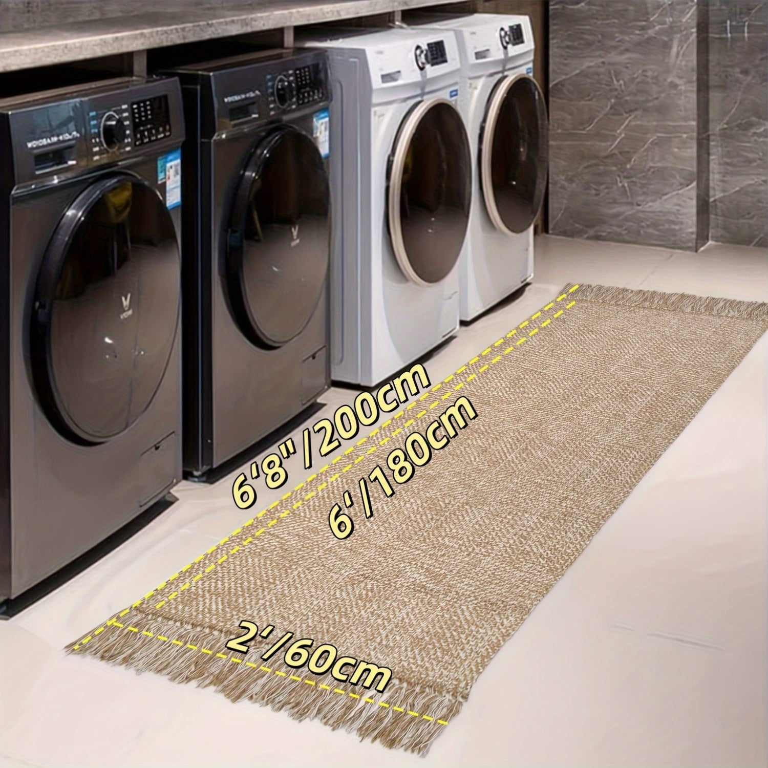 Washable Runner Rug 2x6 Ft Woven Runners For Hallways Farmhouse Kitchen Rug Natural Brown Braided Entryway Runner Rugs Floor Carpet Runners For Indoor Foyer Bedroom Laundry