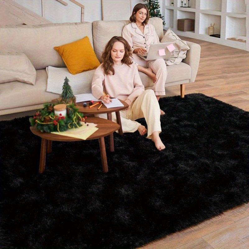 1pc Modern Plush Area Mat, Soft Polyester Fiber, Machine Washable, Non-Slip, Festive Decorative Mat for Living Room, Bedroom, Dorm, Entertainment - Ideal Gift and Home Decor, Bedroom Mat|Elegant Home Accent|Soft Polyester Mat