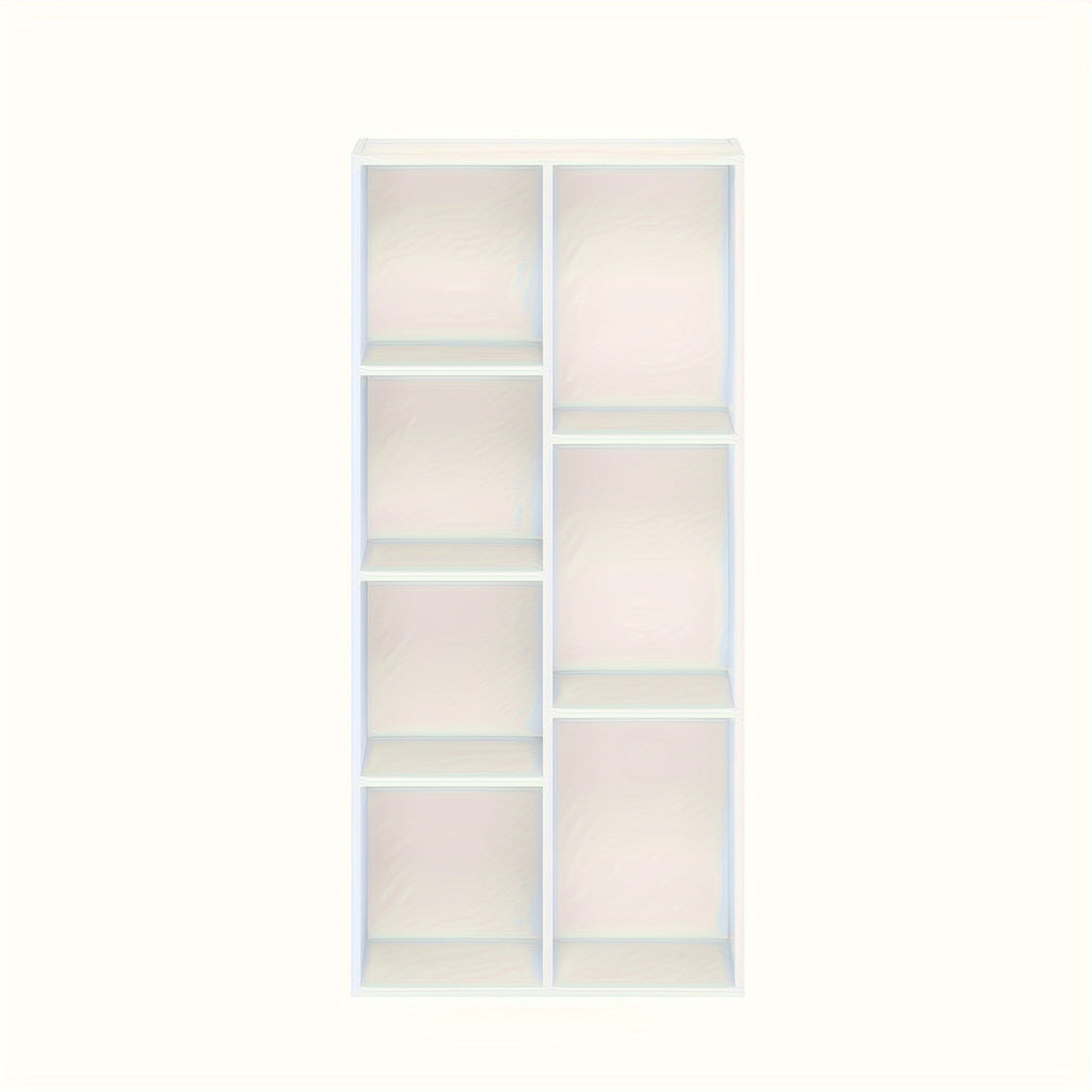 7-Cube Bookcase, Bookshelf, Storage Organizer, White/ Pink, Multi-Purpose Shelving Unit for Books, Clothes, Toys, Home Office, Living Room, Bedroom, Modern Design, Easy Assembly