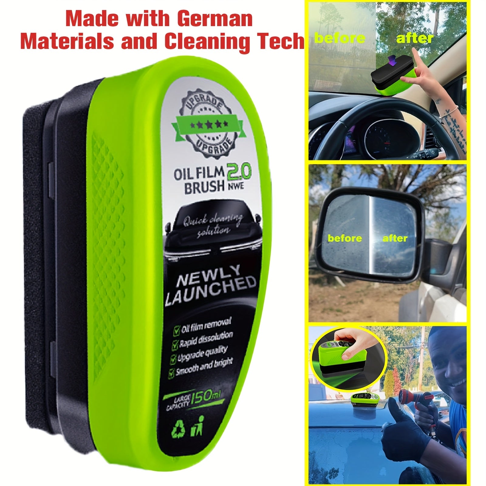 Leadchuang Upgrade Automotive Oil Film Cleaning Brush Pro 5.07oz