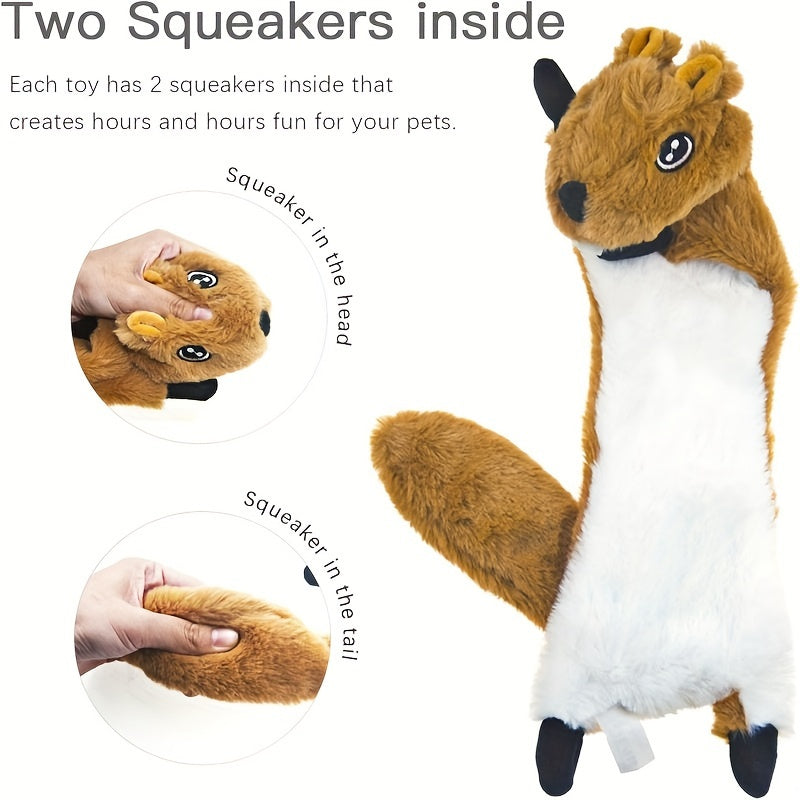 5 Pack Large Dog Squeaky Toys - Soft Plush Crinkle Toys with No Stuffing,